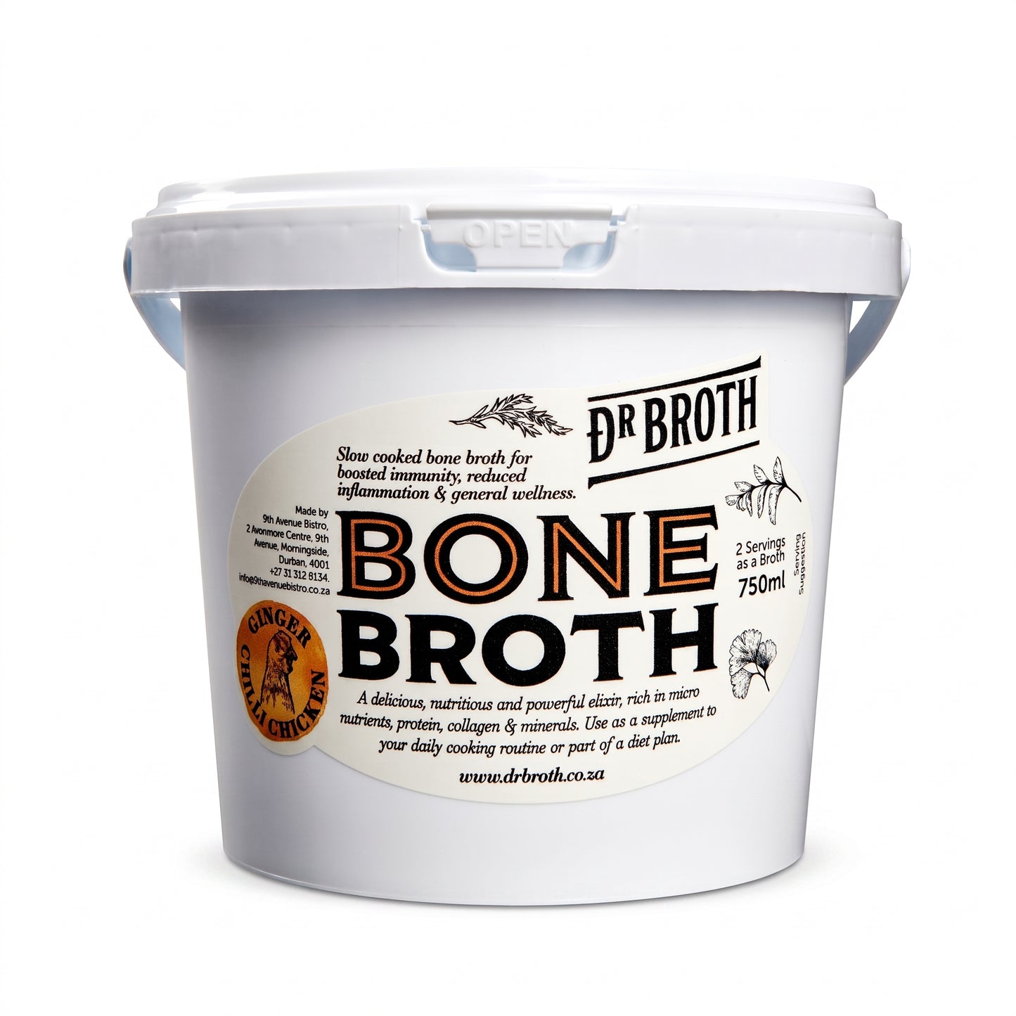 Broth (Bone & Vegan) - Bone Broth Ginger Chilli Chicken 750ml