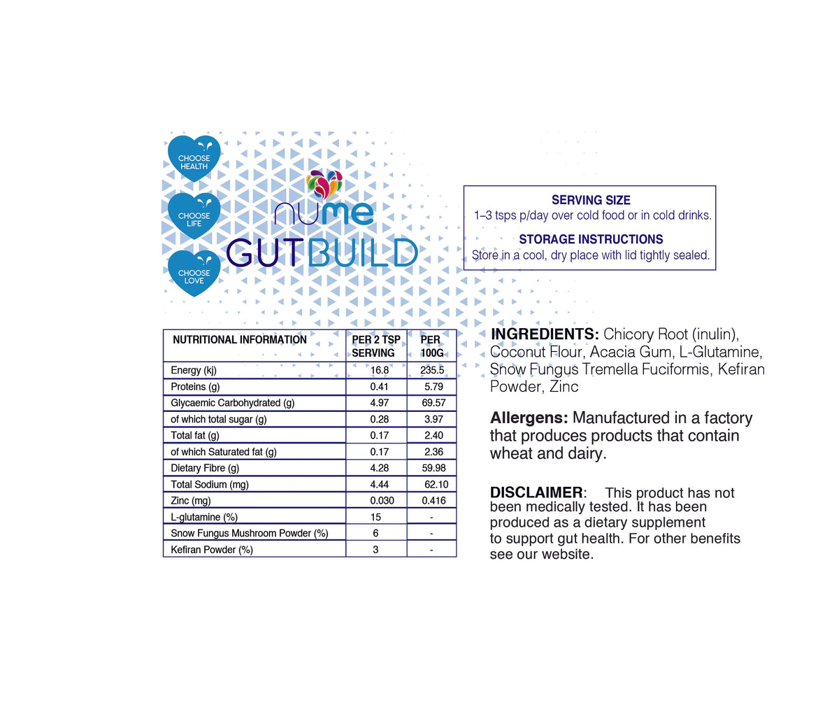 NuMe Gut Build Prebiotic Powder