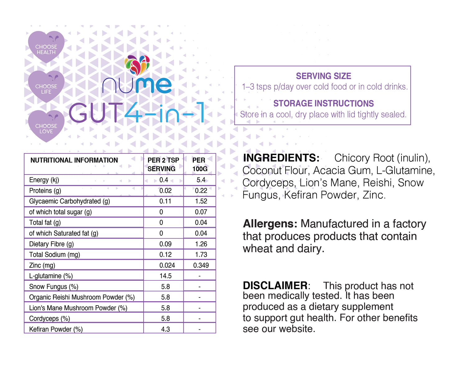 NuMe Gut 4-in-1 Prebiotic Powder