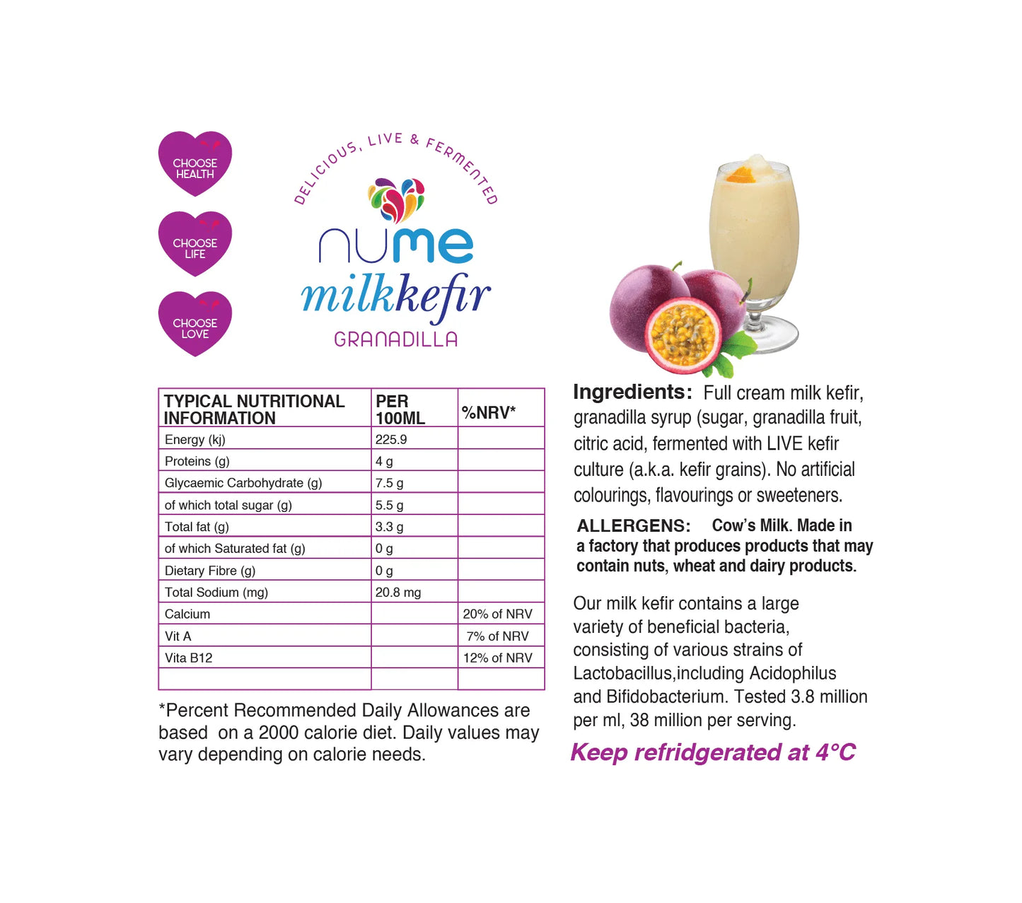 Granadilla Flavoured Milk Kefir
